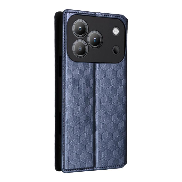 For Blackview Wave 7C Cubic Grid Texture Flip Leather Phone Case