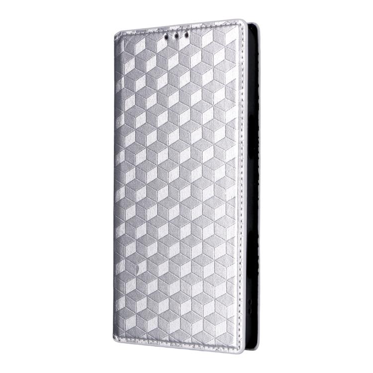 For Blackview Wave 7C Cubic Grid Texture Flip Leather Phone Case