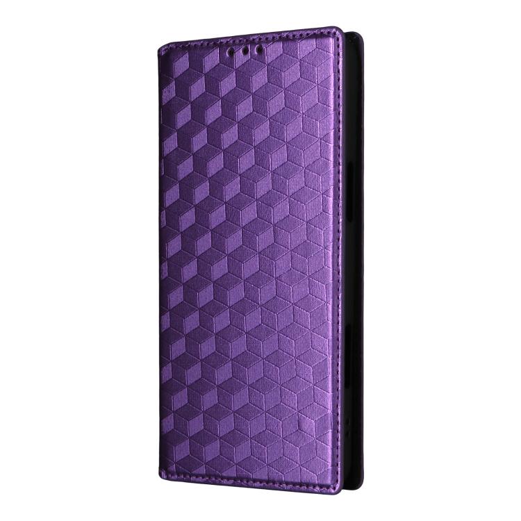 For Blackview Wave 7C Cubic Grid Texture Flip Leather Phone Case