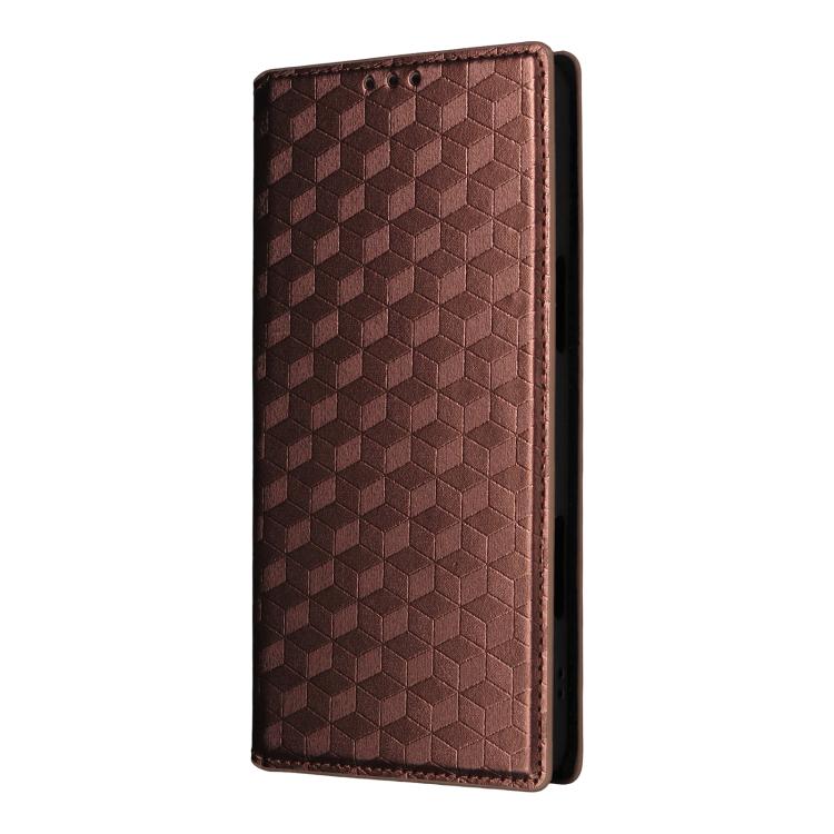 For Blackview Wave 7C Cubic Grid Texture Flip Leather Phone Case