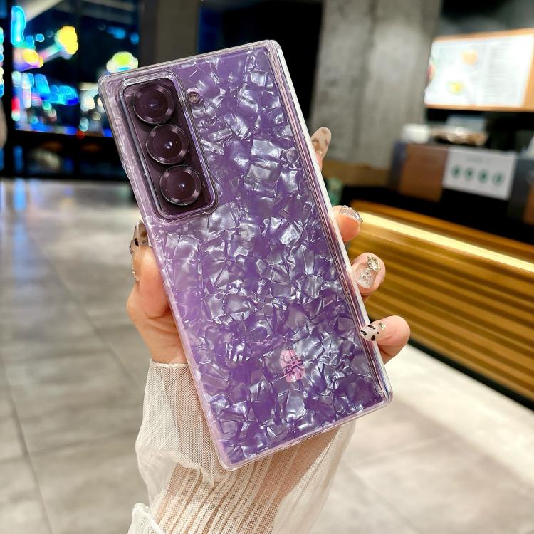 For Samsung Galaxy Z Fold Special Magnetic Axis Pearlescent Shell Texture Phone Case