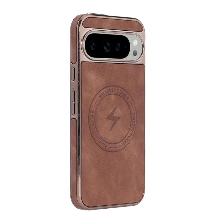 For Google Pixel 9 Pro XL Electroplated PC Sheepskin Invisible Magnetic MagSafe Phone Case
