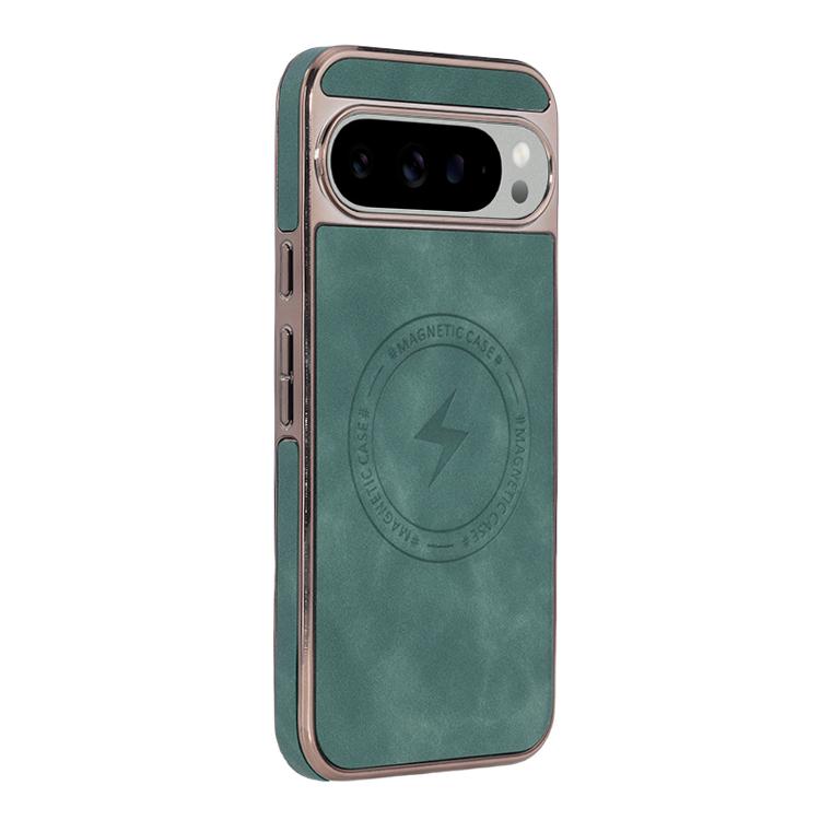 For Google Pixel 9 / 9 Pro Electroplated PC Sheepskin Invisible Magnetic MagSafe Phone Case
