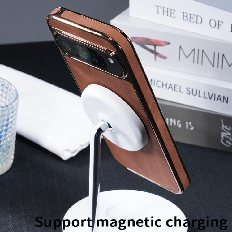 For Google Pixel 9a Electroplated PC Sheepskin Invisible Magnetic MagSafe Phone Case