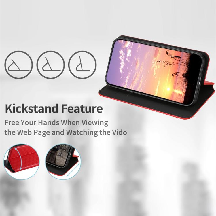 For Redmi K80 / K80 Pro Cubic Grid Texture Flip Leather Phone Case