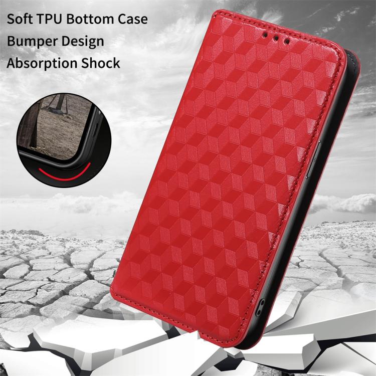 For Redmi K80 / K80 Pro Cubic Grid Texture Flip Leather Phone Case