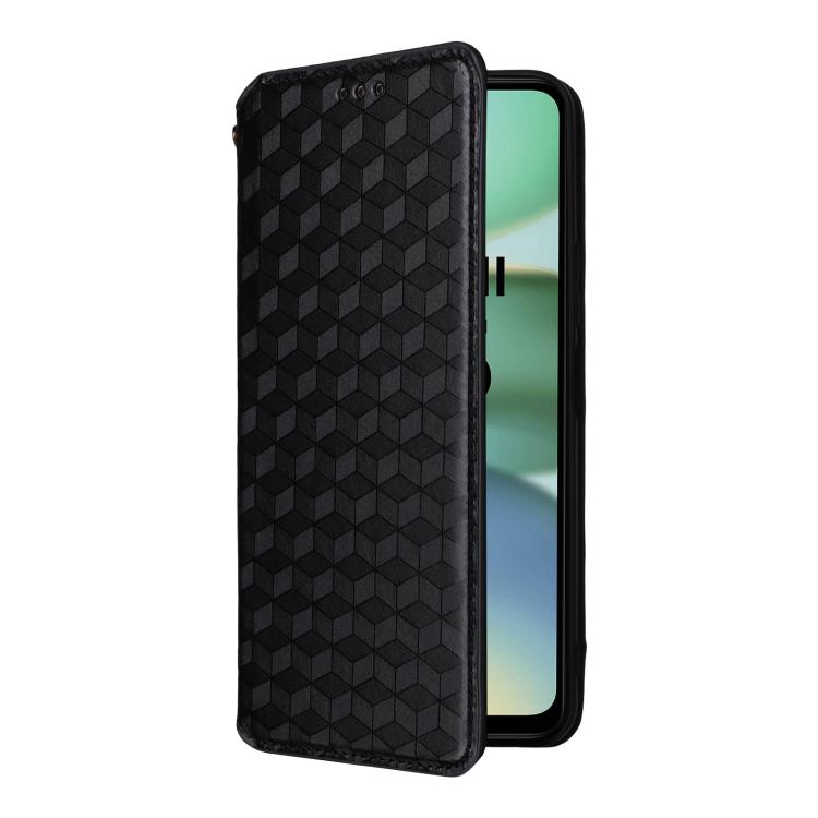 For Redmi A5 4G 173.3mm Cubic Grid Texture Flip Leather Phone Case