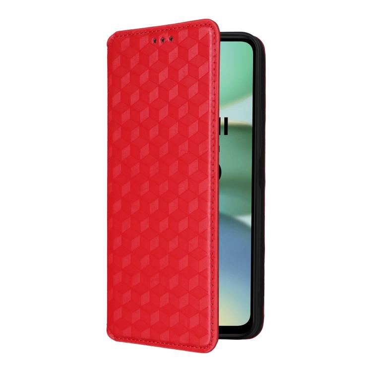 For Redmi A5 4G 173.3mm Cubic Grid Texture Flip Leather Phone Case