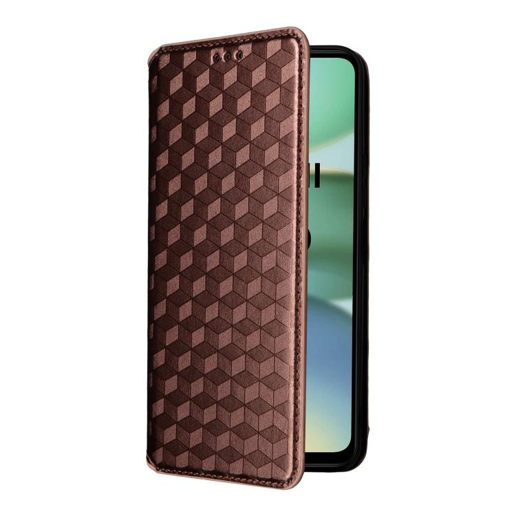 For Redmi A5 4G 173.3mm Cubic Grid Texture Flip Leather Phone Case