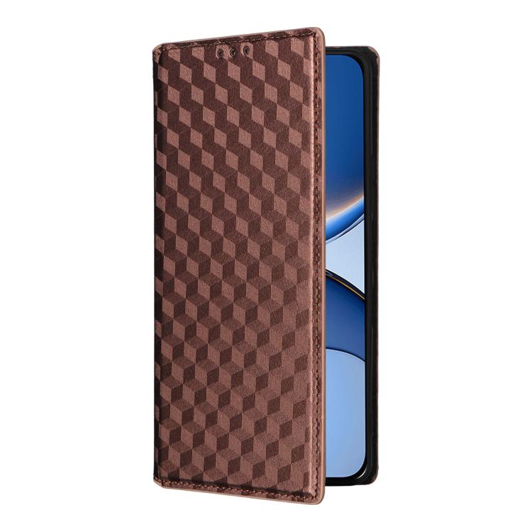 For Redmi Turbo 4 Pro 5G Cubic Grid Texture Flip Leather Phone Case