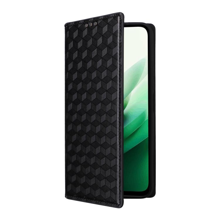For Redmi 15 5G / 4G EU 171mm Cubic Grid Texture Flip Leather Phone Case