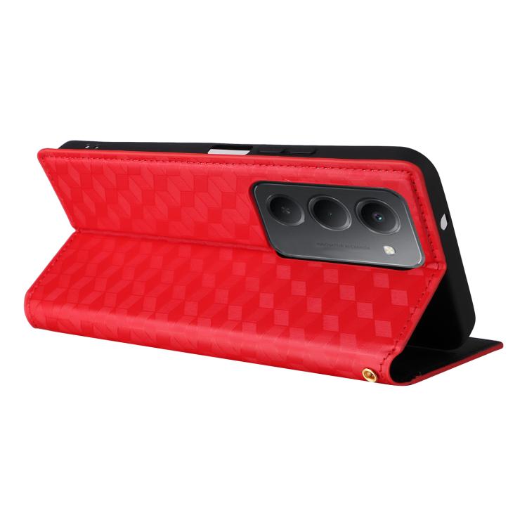 For Redmi 15 5G / 4G EU 171mm Cubic Grid Texture Flip Leather Phone Case
