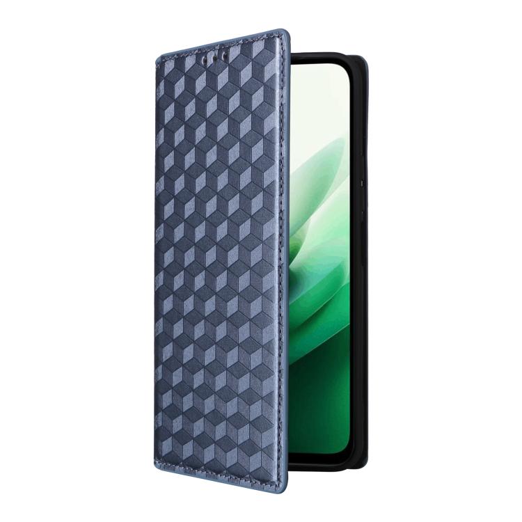 For Redmi 15 5G / 4G EU 171mm Cubic Grid Texture Flip Leather Phone Case