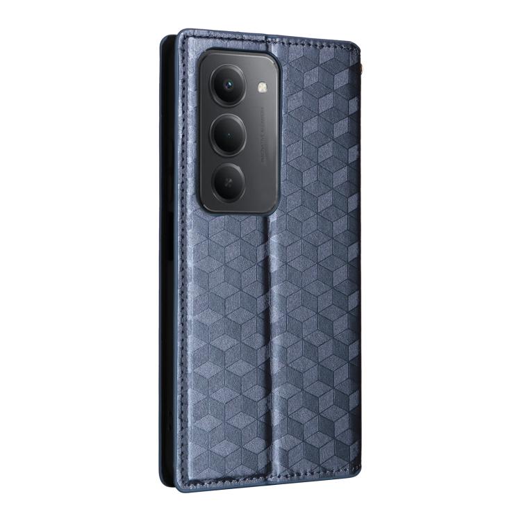 For Redmi 15 5G / 4G EU 171mm Cubic Grid Texture Flip Leather Phone Case