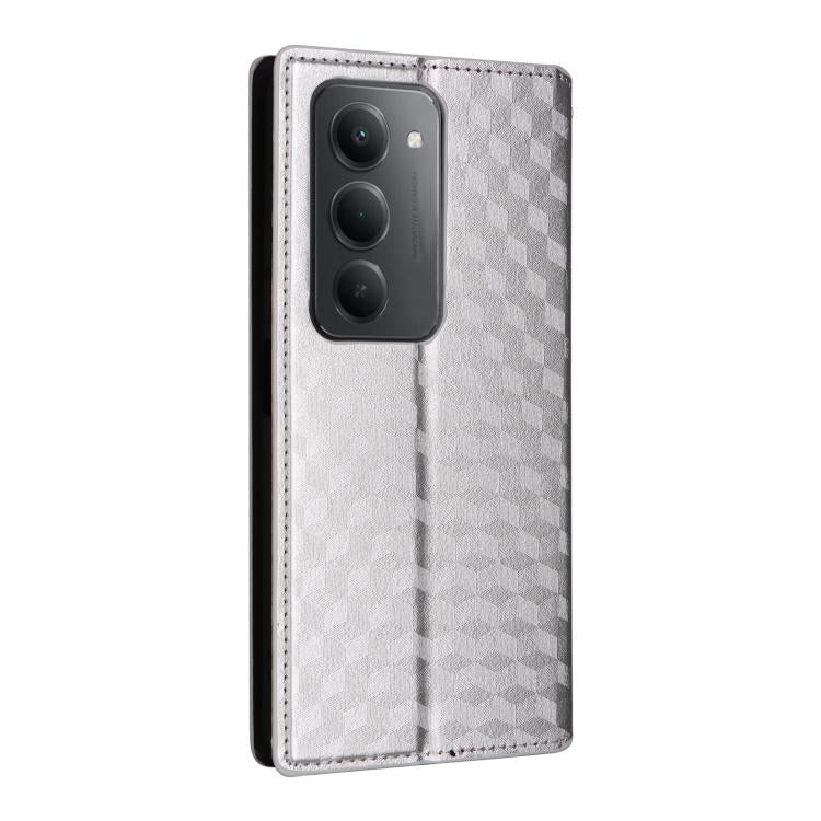 For Redmi 15 5G / 4G EU 171mm Cubic Grid Texture Flip Leather Phone Case