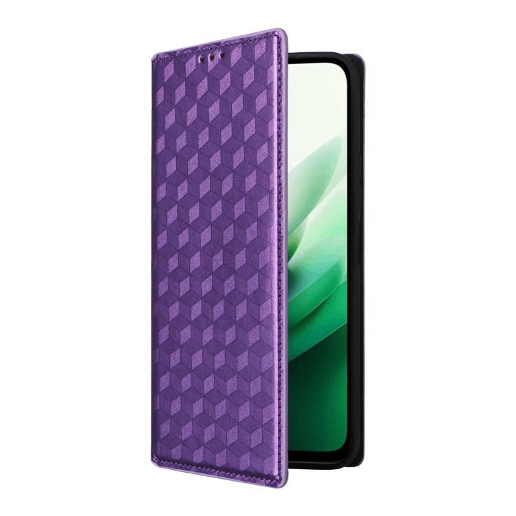 For Redmi 15 5G / 4G EU 171mm Cubic Grid Texture Flip Leather Phone Case