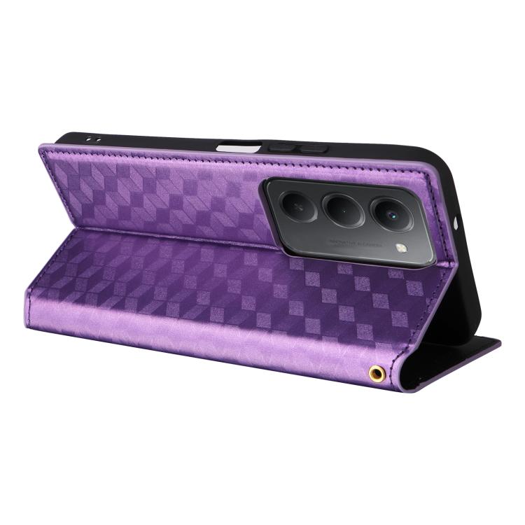 For Redmi 15 5G / 4G EU 171mm Cubic Grid Texture Flip Leather Phone Case