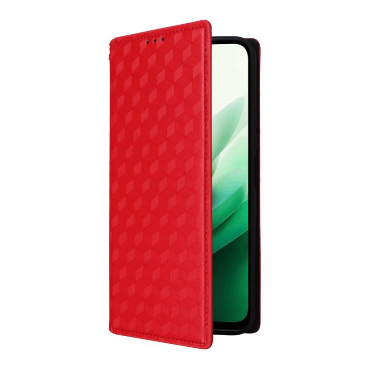 For Redmi 15 5G Global / 15 4G SEA 169mm Cubic Grid Texture Flip Leather Phone Case