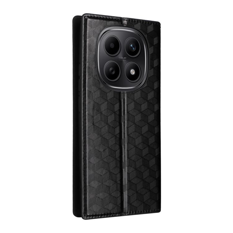 For Redmi Note 15 5G / 4G 164mm / Poco M8 5G Cubic Grid Texture Flip Leather Phone Case