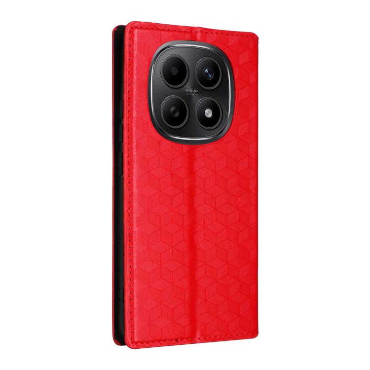 For Redmi Note 15 5G / 4G 164mm / Poco M8 5G Cubic Grid Texture Flip Leather Phone Case