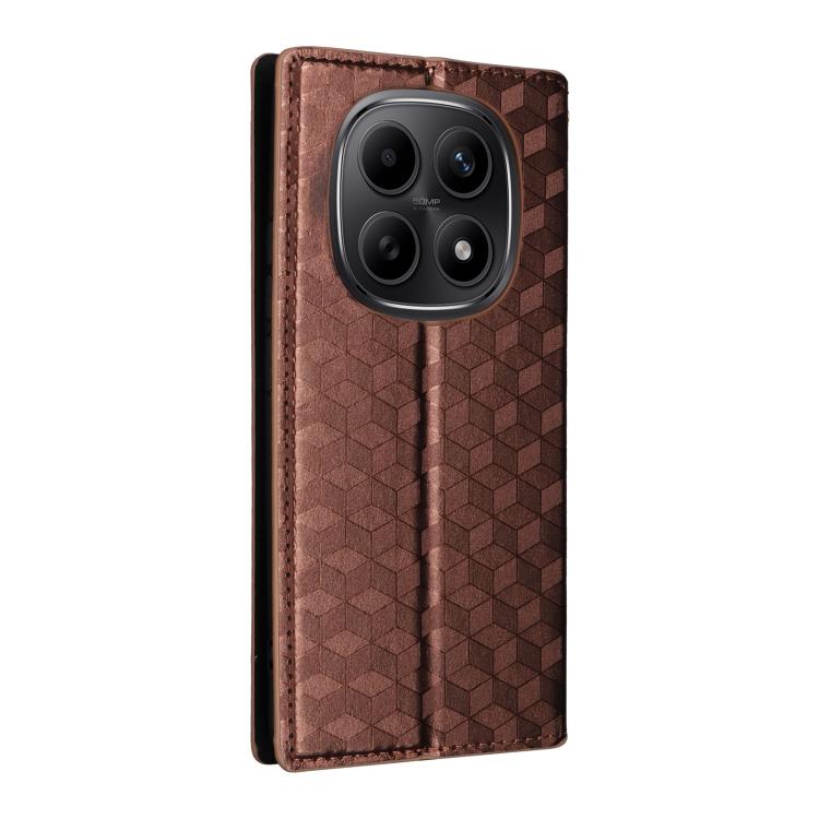 For Redmi Note 15 5G / 4G 164mm / Poco M8 5G Cubic Grid Texture Flip Leather Phone Case
