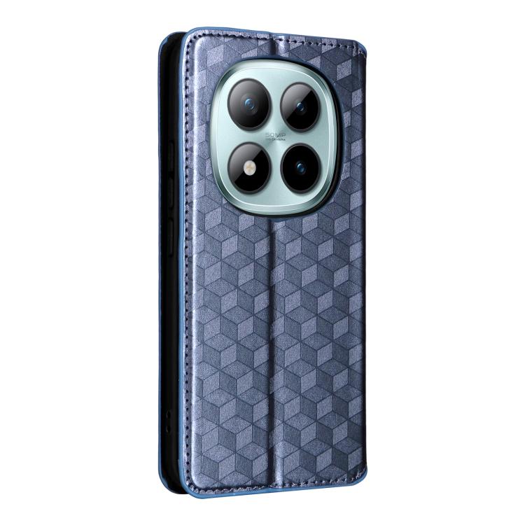 For Redmi Note 15 Pro 5G Global 163.6mm Cubic Grid Texture Flip Leather Phone Case