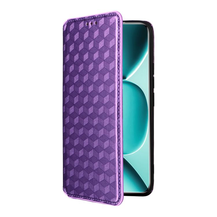 For Redmi Note 15 Pro 5G Global 163.6mm Cubic Grid Texture Flip Leather Phone Case