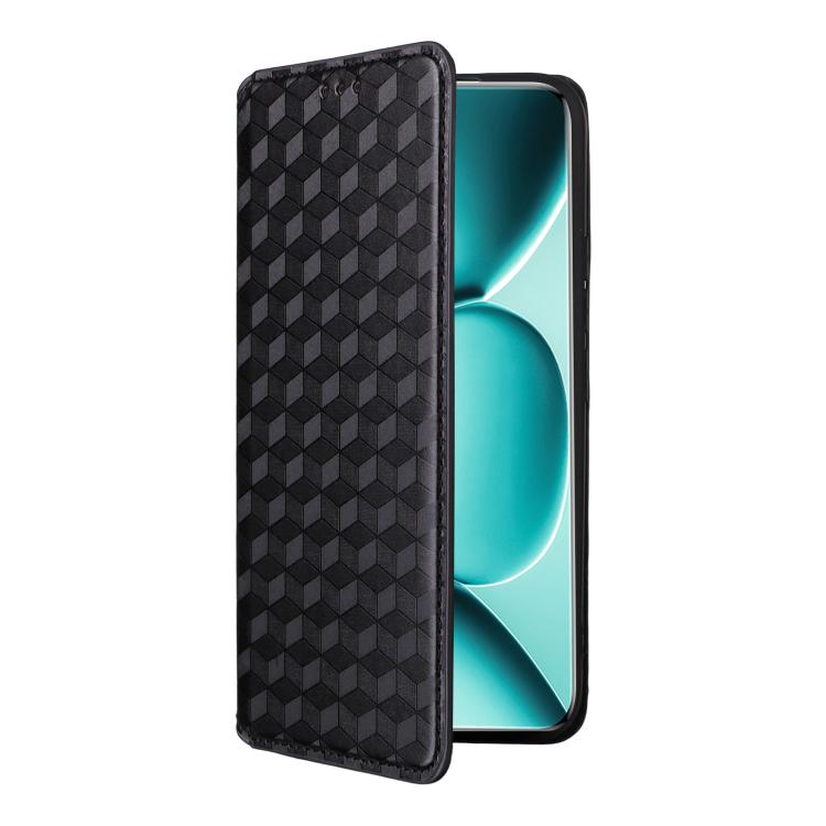 For Redmi Note 15 Pro+ 5G 163.3mm/Poco M8 Pro 5G Cubic Grid Texture Flip Leather Phone Case