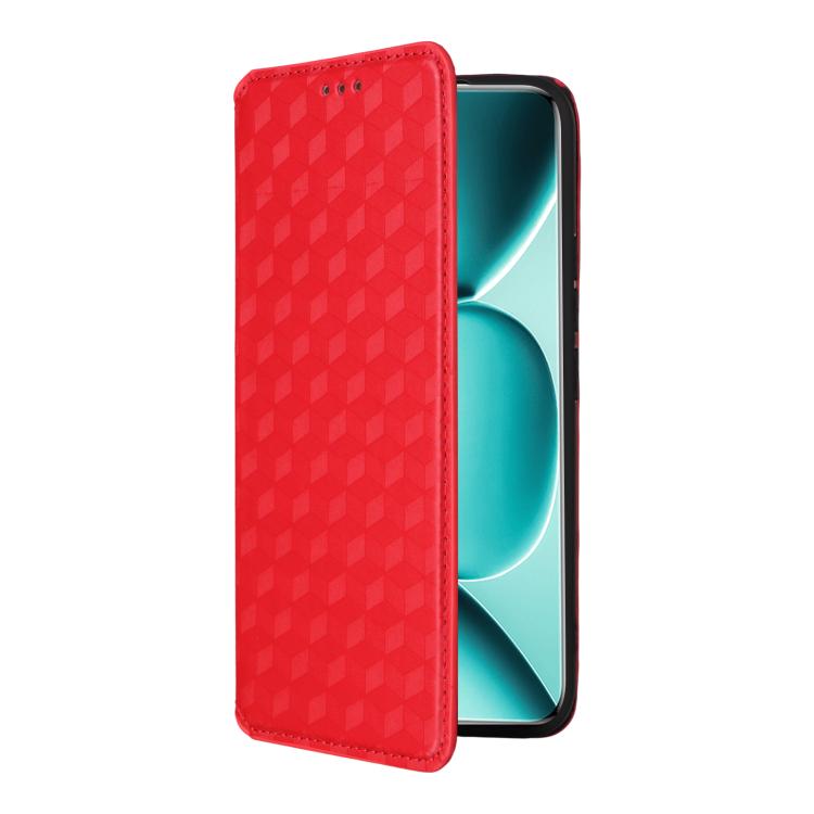 For Redmi Note 15 Pro+ 5G 163.3mm/Poco M8 Pro 5G Cubic Grid Texture Flip Leather Phone Case