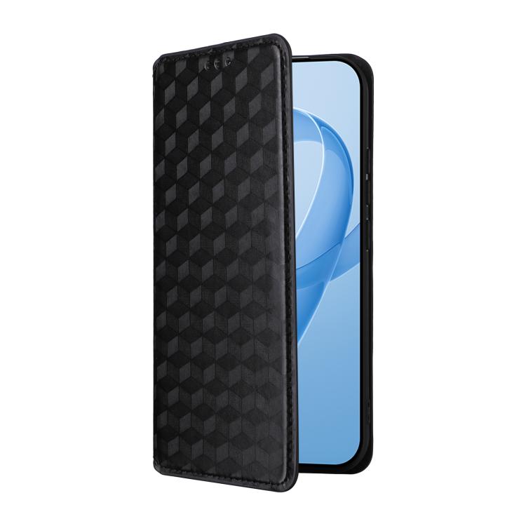 For Redmi K90 5G / Poco F8 Pro Cubic Grid Texture Flip Leather Phone Case