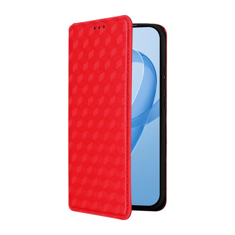 For Redmi K90 5G / Poco F8 Pro Cubic Grid Texture Flip Leather Phone Case