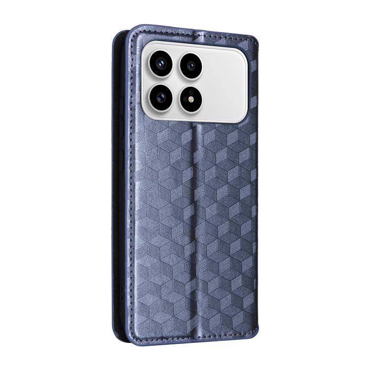 For Redmi K90 5G / Poco F8 Pro Cubic Grid Texture Flip Leather Phone Case