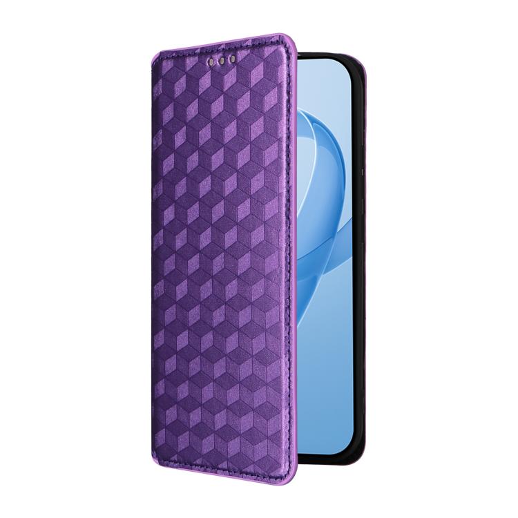 For Redmi K90 5G / Poco F8 Pro Cubic Grid Texture Flip Leather Phone Case