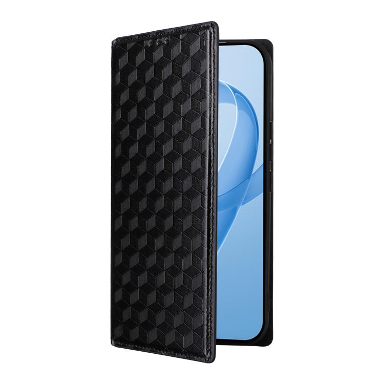 For Redmi K90 Pro Max 5G / Poco F8 Ultra Cubic Grid Texture Flip Leather Phone Case