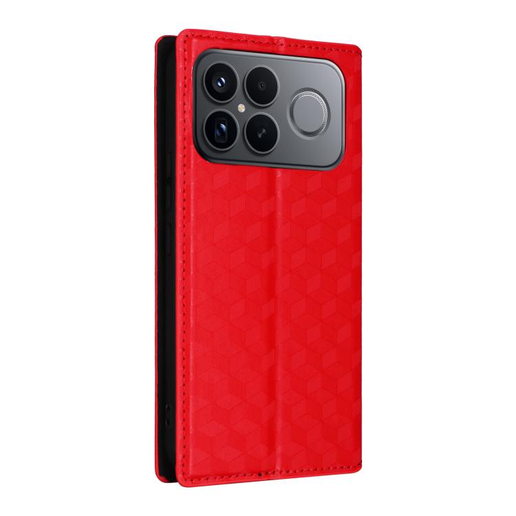 For Redmi K90 Pro Max 5G / Poco F8 Ultra Cubic Grid Texture Flip Leather Phone Case