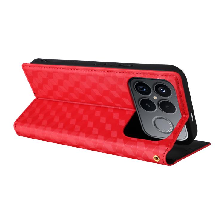 For Redmi K90 Pro Max 5G / Poco F8 Ultra Cubic Grid Texture Flip Leather Phone Case