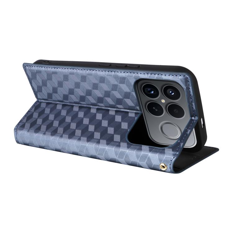 For Redmi K90 Pro Max 5G / Poco F8 Ultra Cubic Grid Texture Flip Leather Phone Case