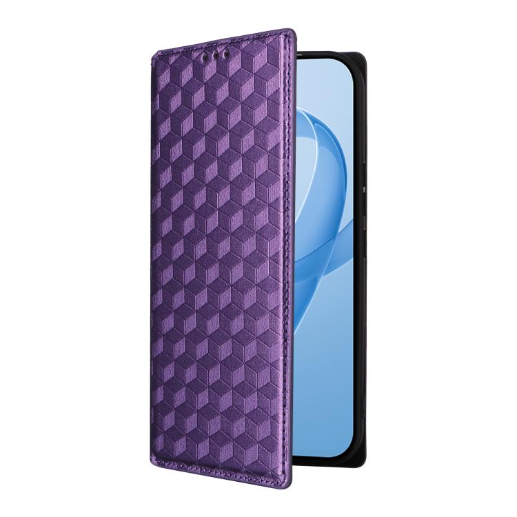 For Redmi K90 Pro Max 5G / Poco F8 Ultra Cubic Grid Texture Flip Leather Phone Case