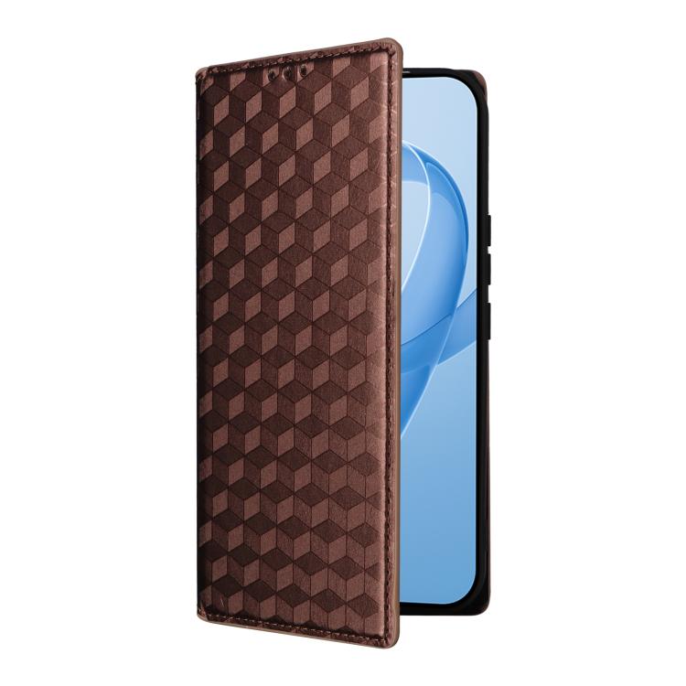 For Redmi K90 Pro Max 5G / Poco F8 Ultra Cubic Grid Texture Flip Leather Phone Case