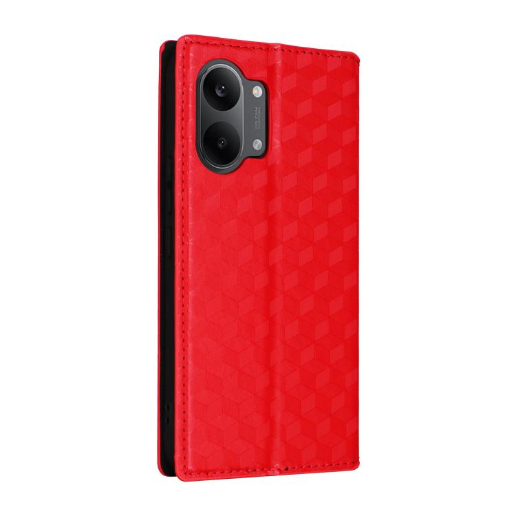 For Redmi Turbo 5 Max / Poco X8 Pro Max Cubic Grid Texture Flip Leather Phone Case