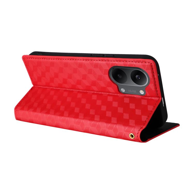 For Redmi Turbo 5 Max / Poco X8 Pro Max Cubic Grid Texture Flip Leather Phone Case