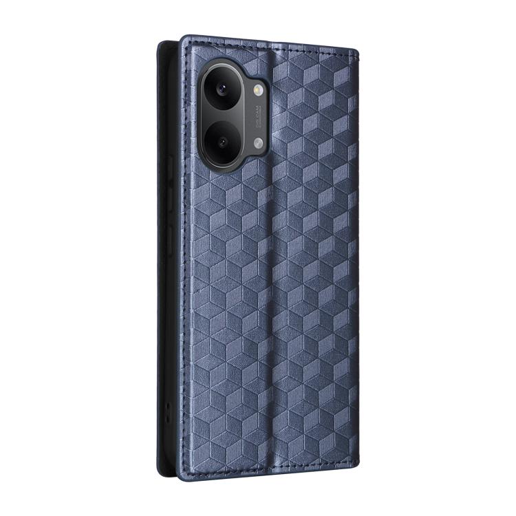 For Redmi Turbo 5 Max / Poco X8 Pro Max Cubic Grid Texture Flip Leather Phone Case