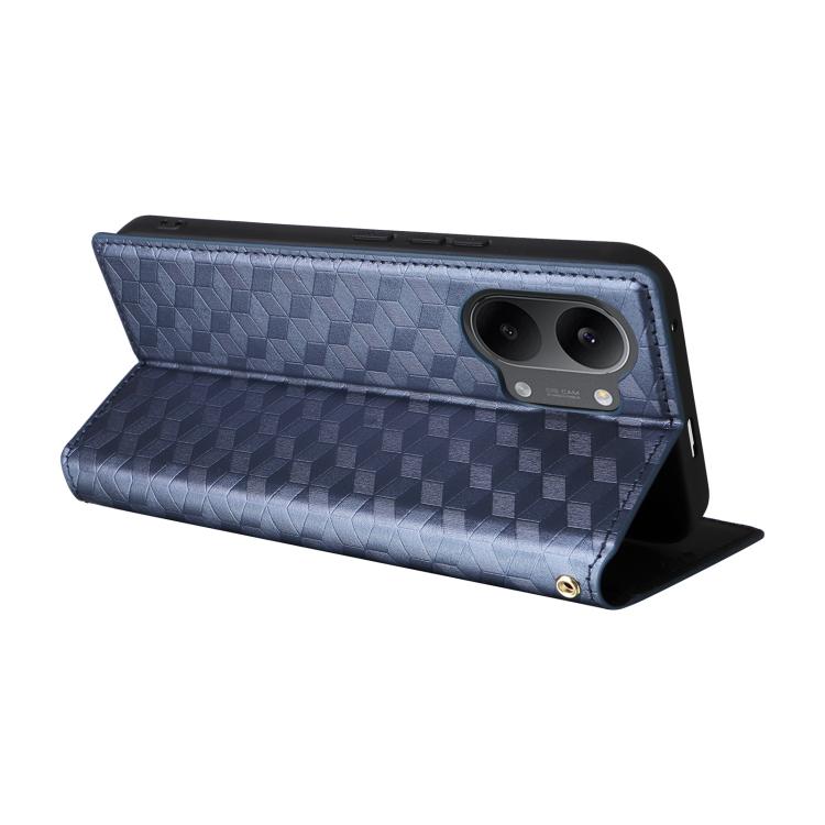 For Redmi Turbo 5 Max / Poco X8 Pro Max Cubic Grid Texture Flip Leather Phone Case