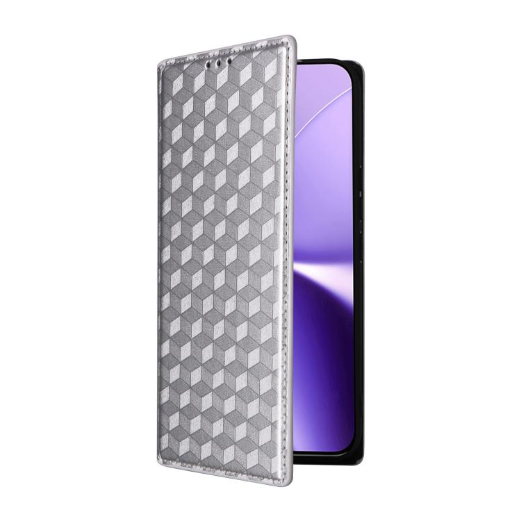 For Redmi Turbo 5 Max / Poco X8 Pro Max Cubic Grid Texture Flip Leather Phone Case