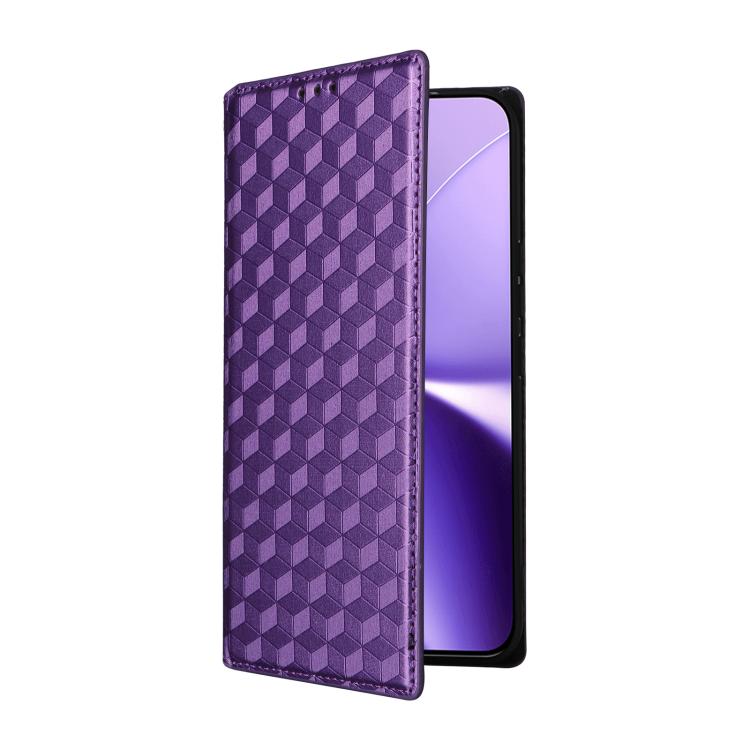 For Redmi Turbo 5 Max / Poco X8 Pro Max Cubic Grid Texture Flip Leather Phone Case