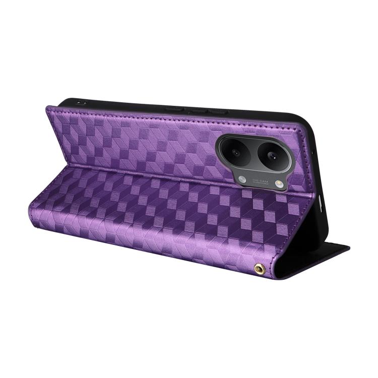 For Redmi Turbo 5 Max / Poco X8 Pro Max Cubic Grid Texture Flip Leather Phone Case