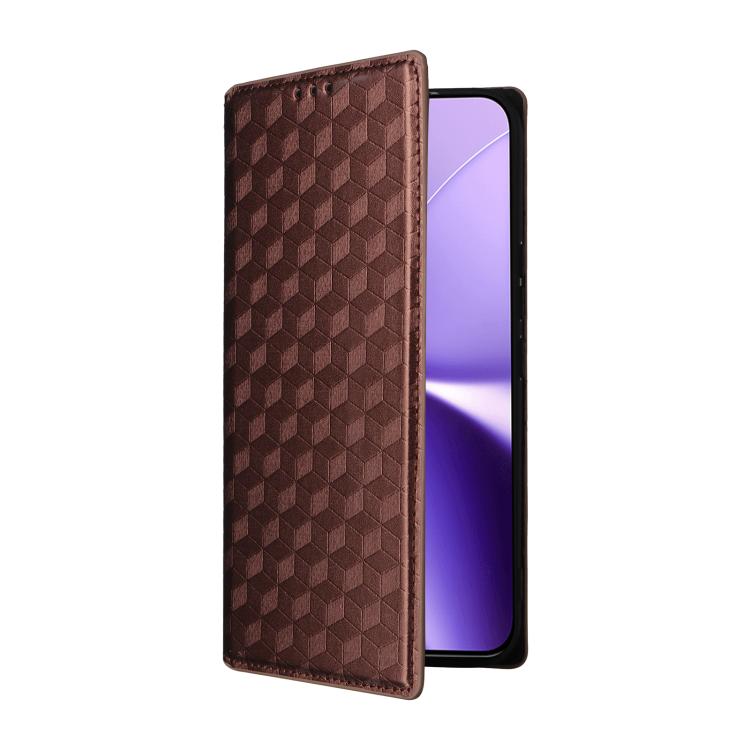 For Redmi Turbo 5 Max / Poco X8 Pro Max Cubic Grid Texture Flip Leather Phone Case