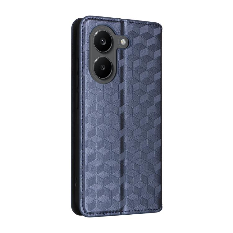 For Redmi Turbo 5 5G / Poco X8 Pro 5G Cubic Grid Texture Flip Leather Phone Case