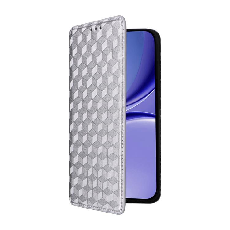 For Redmi Turbo 5 5G / Poco X8 Pro 5G Cubic Grid Texture Flip Leather Phone Case