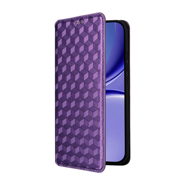 For Redmi Turbo 5 5G / Poco X8 Pro 5G Cubic Grid Texture Flip Leather Phone Case